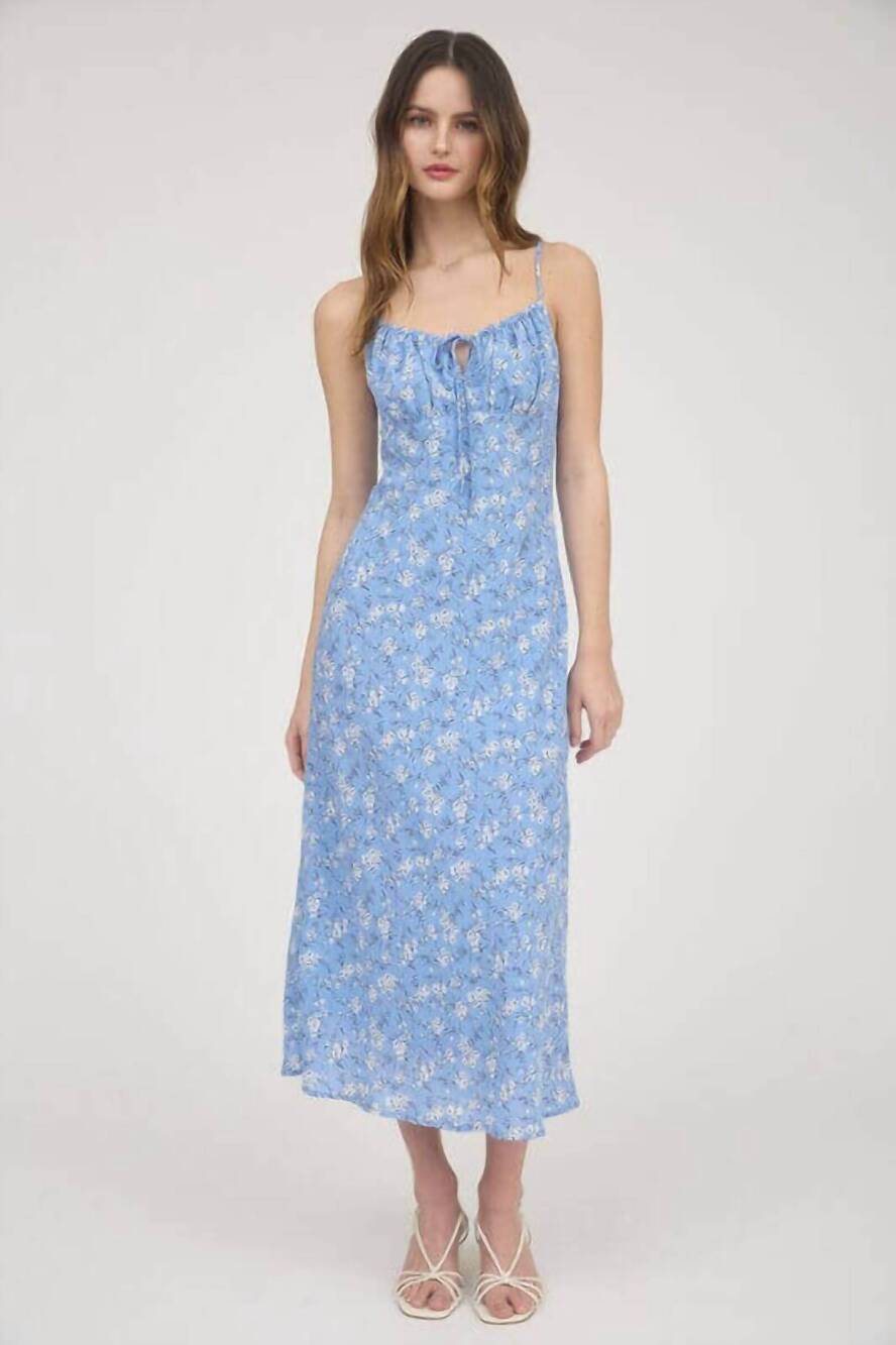 NEW THE WORKSHOP sky blossom maxi dress in blue floral